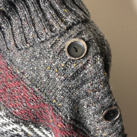 NWT RuffHewn women’s grey/red/white cowl neck sweater size Large - Picture 3 of 11
